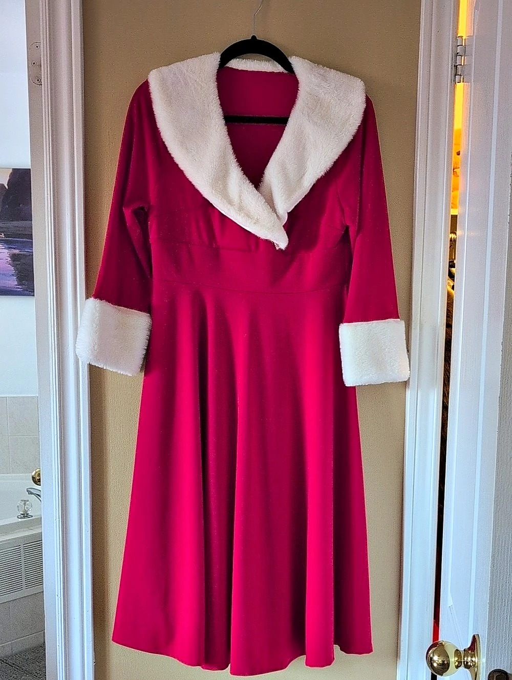Res Faux Fur Collar Mini Dress Size Medium